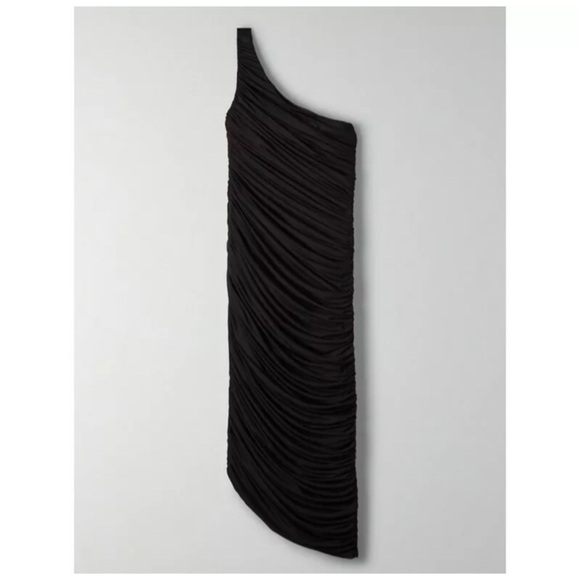 NEW ARITZIA THE GROUP BY BABATON Black Luxor One-Shoulder Dress